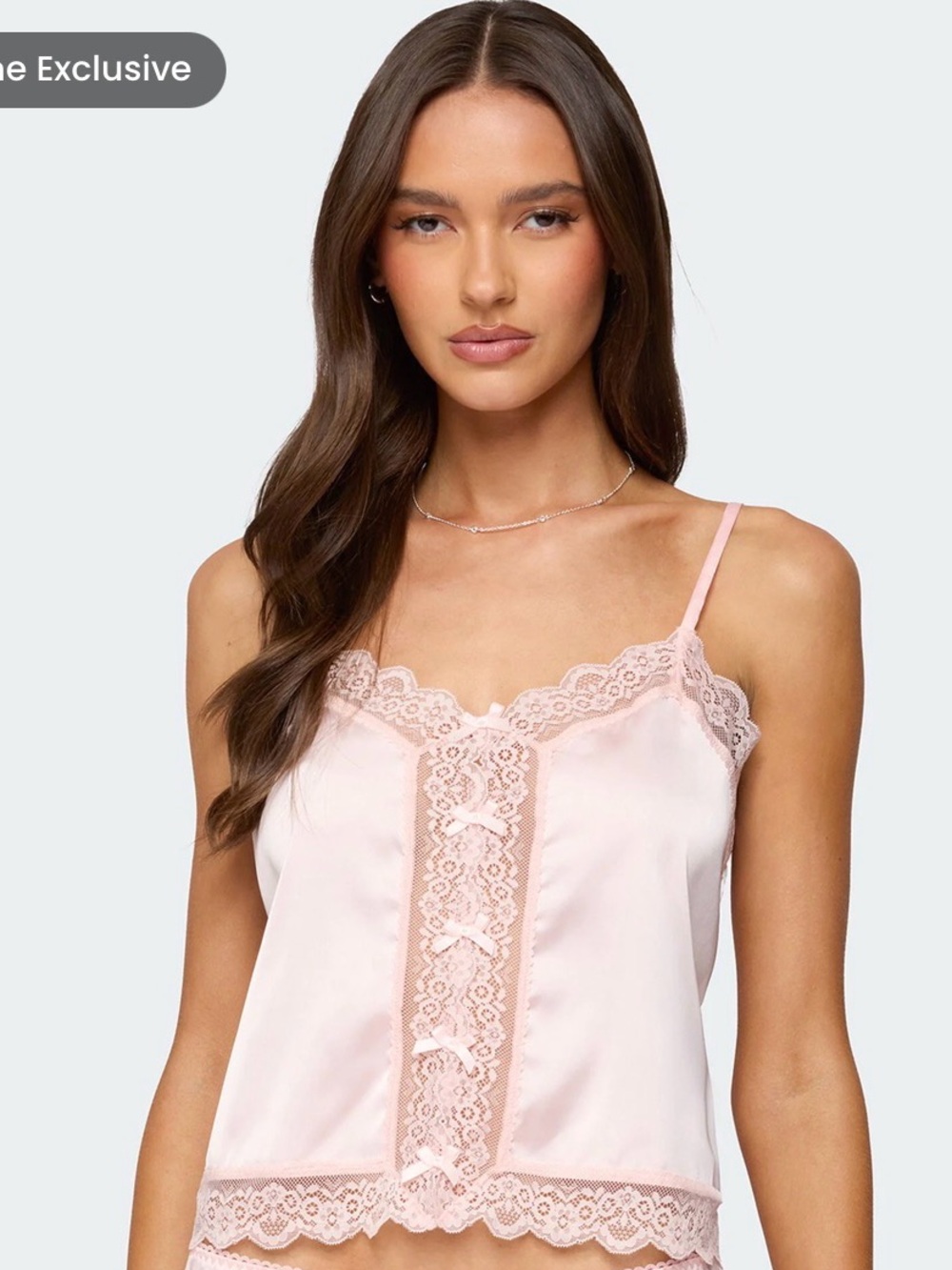 Edikted pink lace cami NWOT size S